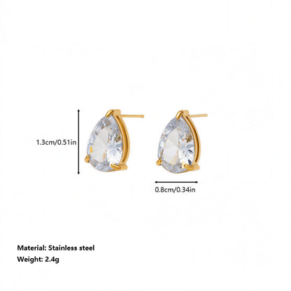Stud Earring | STE101 | Zircon Water Drop