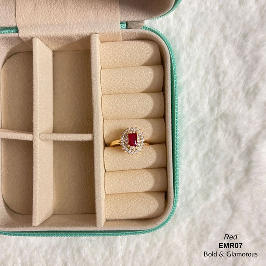 Diamond Cut Ring | EMR07 | Red
