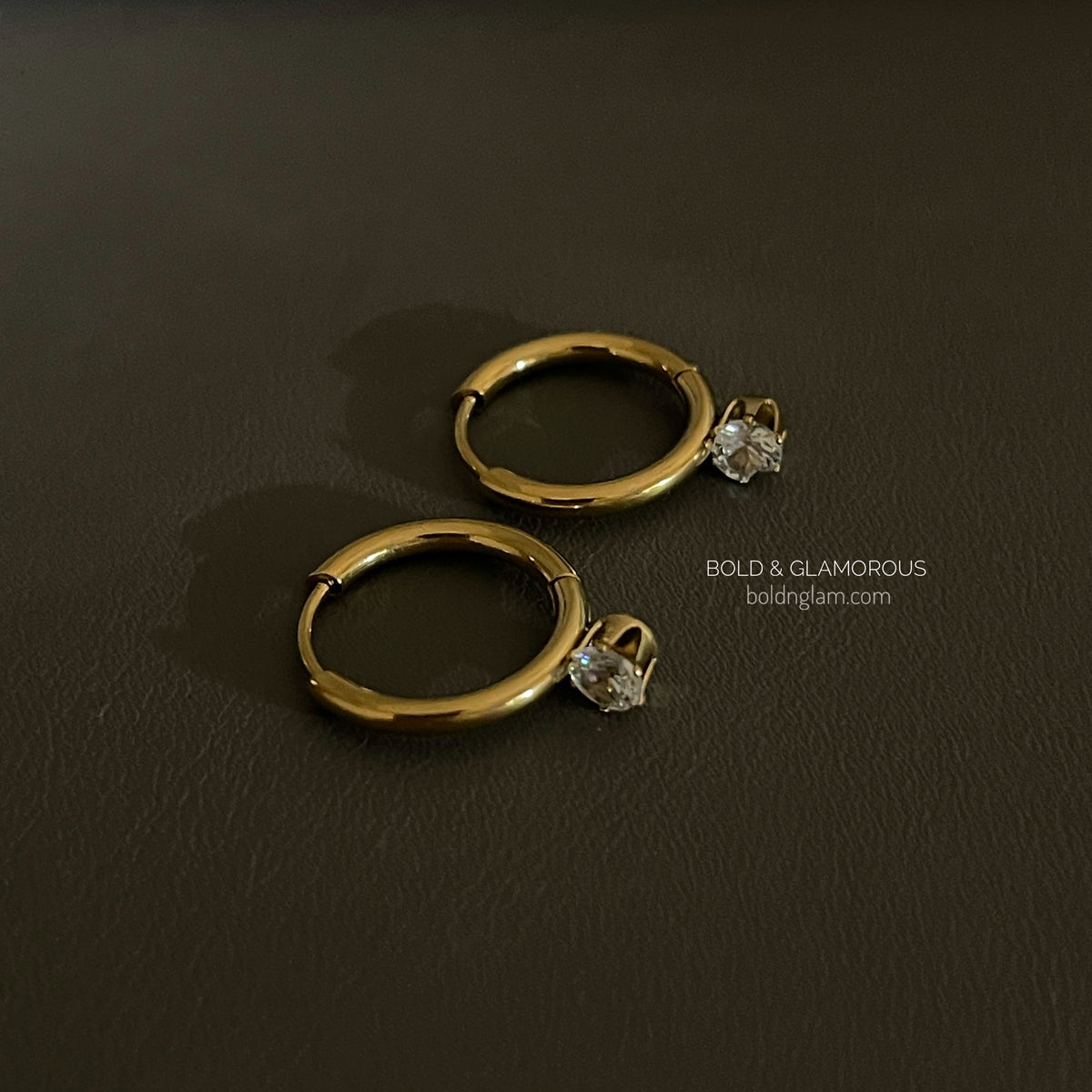 Hoop Earring Single Stone