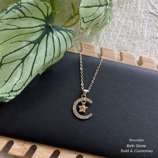 Moon Birthstone Pendant | MBP01 | November