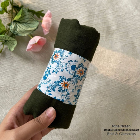 Double Sided Stitched Hijab Scarfs | Pine Green