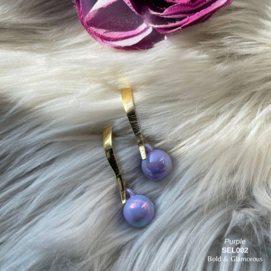 Ball Drop Earrings | SEL002 | Purple