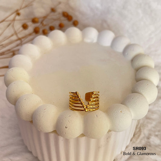 Bold Statement Ring | SR093 | Gold