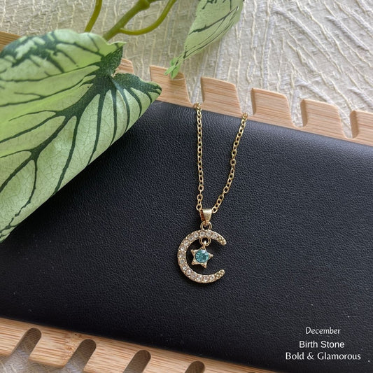 Moon Birthstone Pendant | MBP01 | December