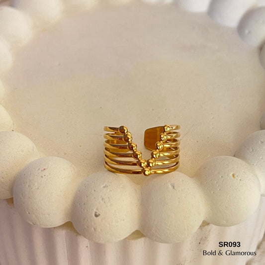 Bold Statement Ring | SR093 | Gold