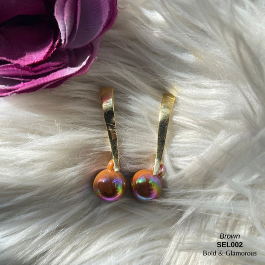 Ball Drop Earrings | SEL002 | Brown