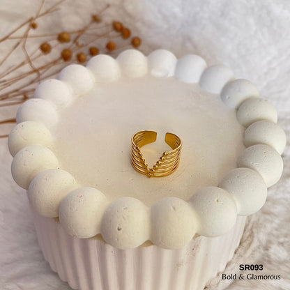 Bold Statement Ring | SR093 | Gold