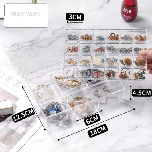 Compartmental Display Jewelry Box | CDJB01 | 30 Grids | White