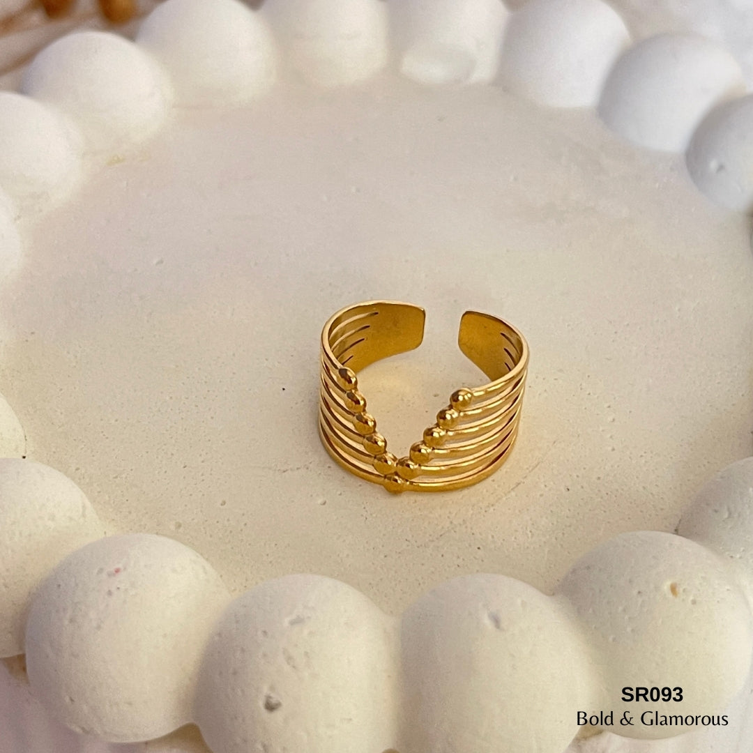 Bold Statement Ring | SR093 | Gold