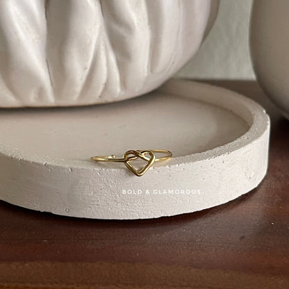 Minimal Ring | SR269 | Knotted Heart Mini Copper