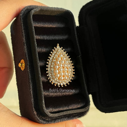 Statement Pearl Stone Ring JSR01
