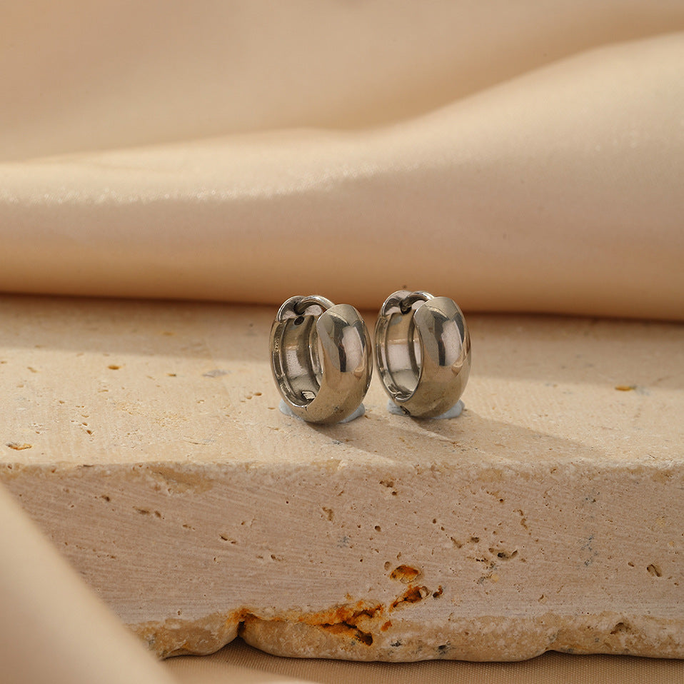 Chunky Hoop Earring | 8mm | Silver