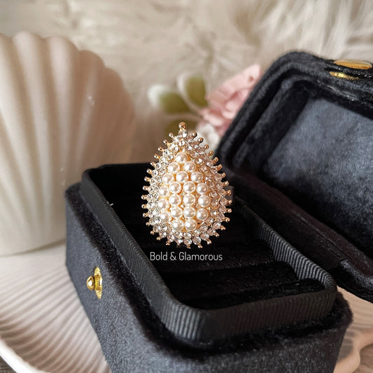 Statement Pearl Stone Ring JSR01