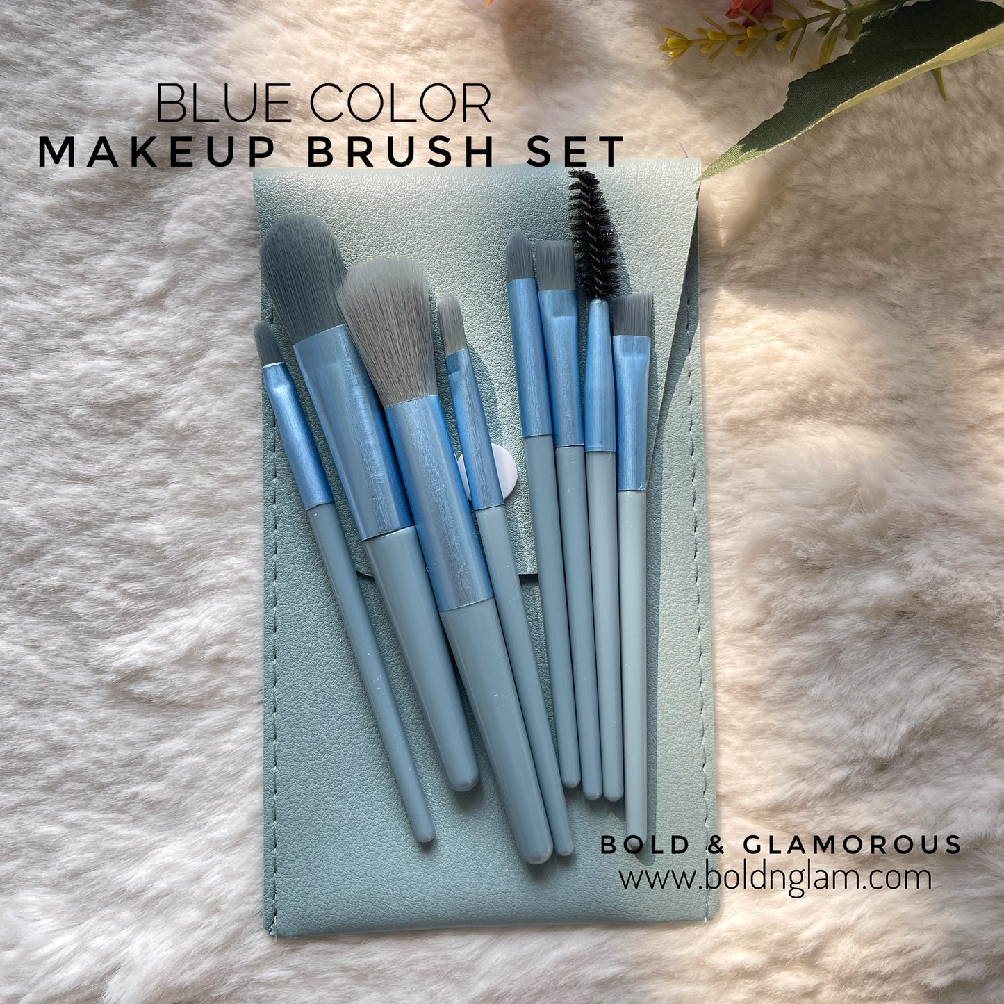 8-Piece Mini Makeup Brush Set | Blue