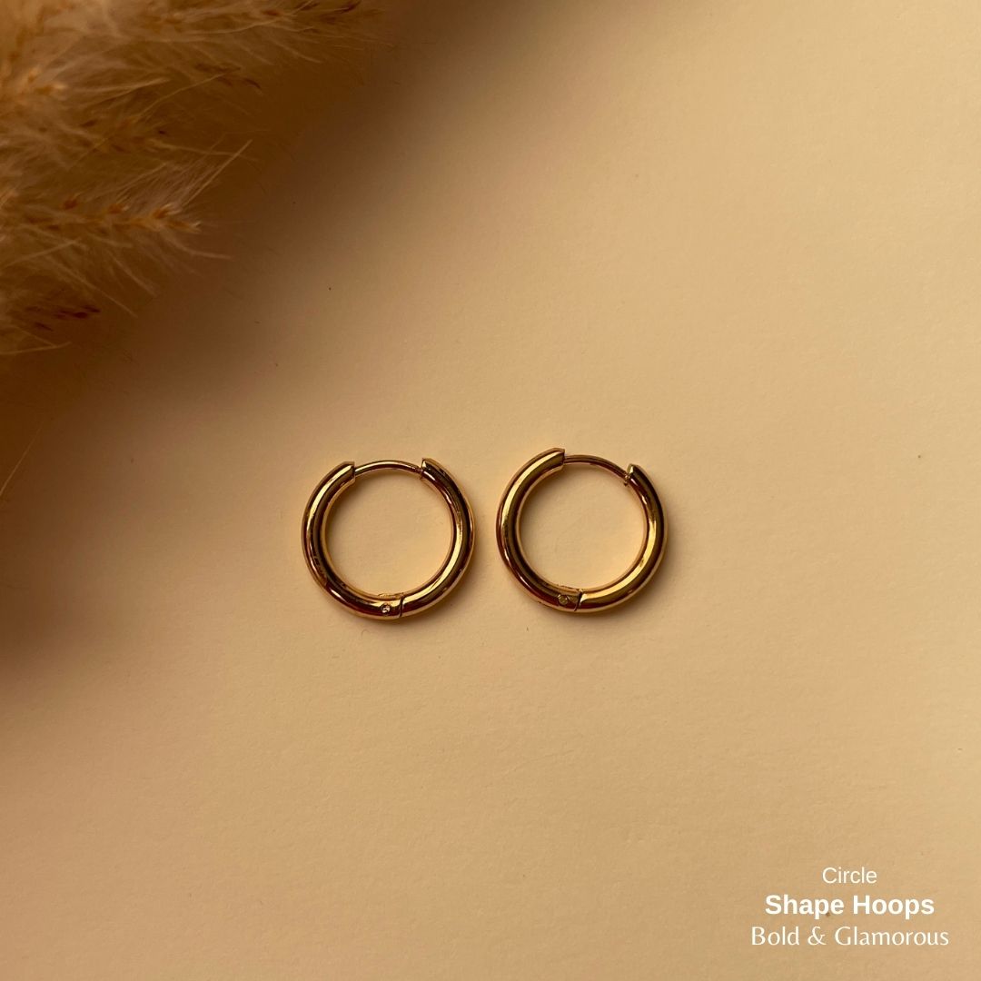 Shape Hoop Earring | Circle | Gold
