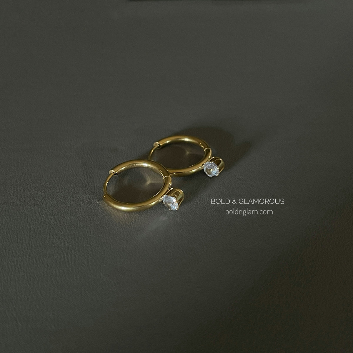 Hoop Earring Single Stone