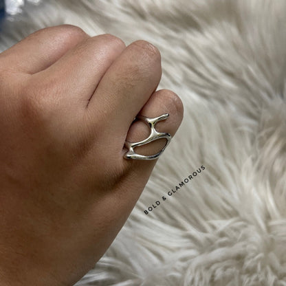 Hollow Branch Ring | SR053 | Silver