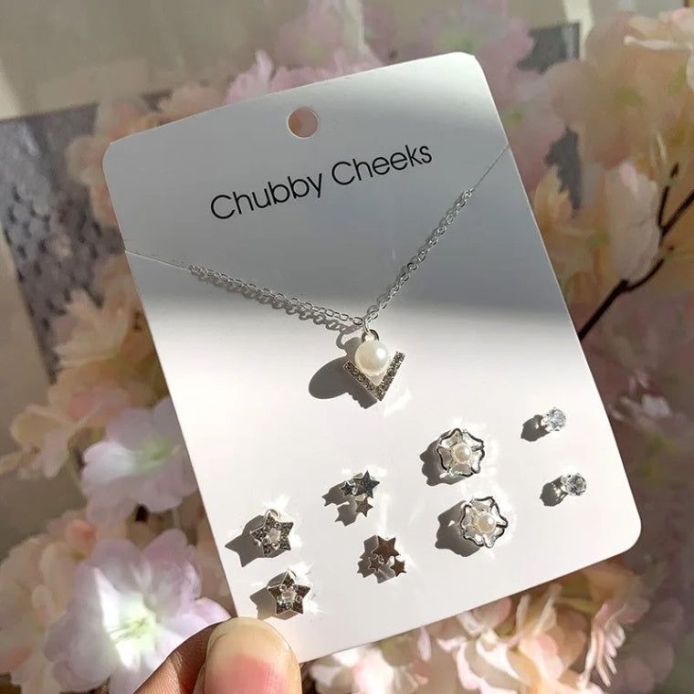 Silver Crystal Rhinestone Jewelry | Set #8
