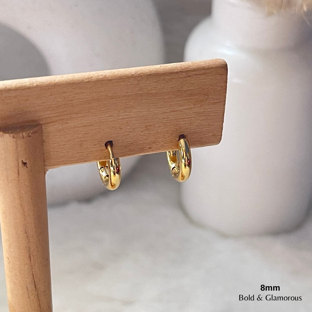 Simple Hoop Earring | 8mm | Gold