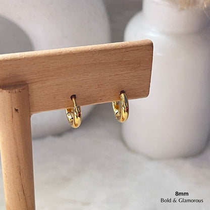 Simple Hoop Earring | 8mm | Gold