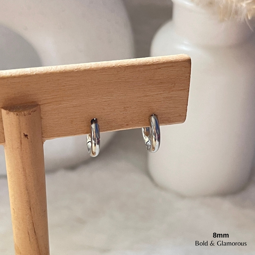 Simple Hoop Earring | 8mm | Silver