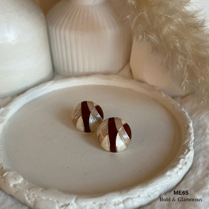 Stud Earring | ME65 | Bekka | Brown