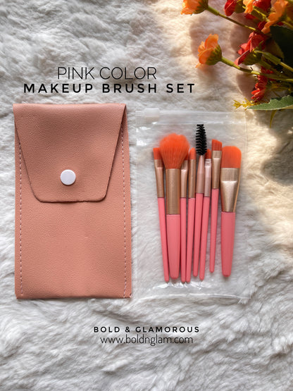8-Piece Mini Makeup Brush Set | Pink