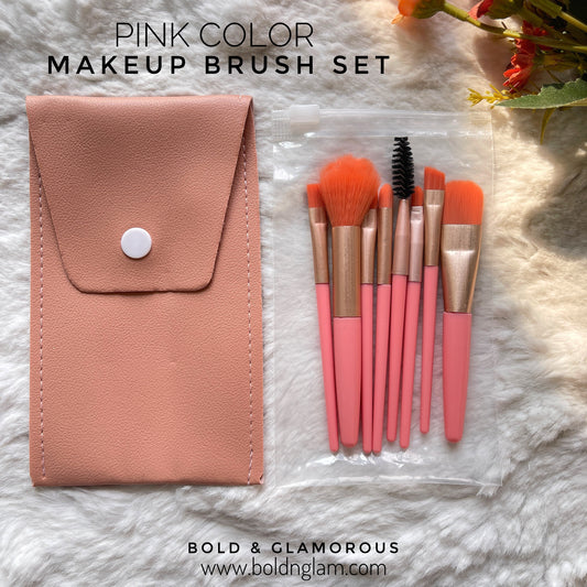 8-Piece Mini Makeup Brush Set | Pink