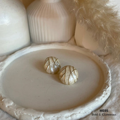 Stud Earring | ME65 | Bekka | White