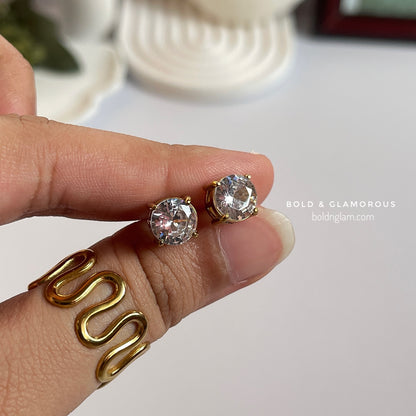 Stud Earring | STE101 | Zircon Round