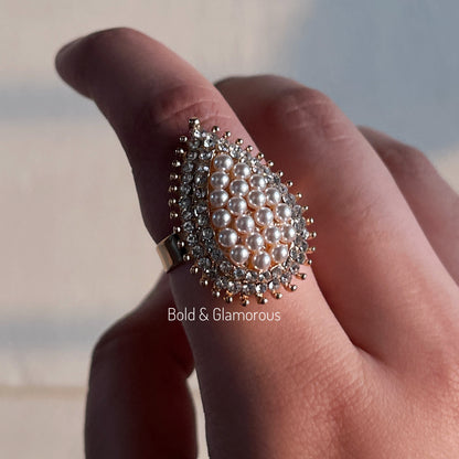 Statement Pearl Stone Ring JSR01
