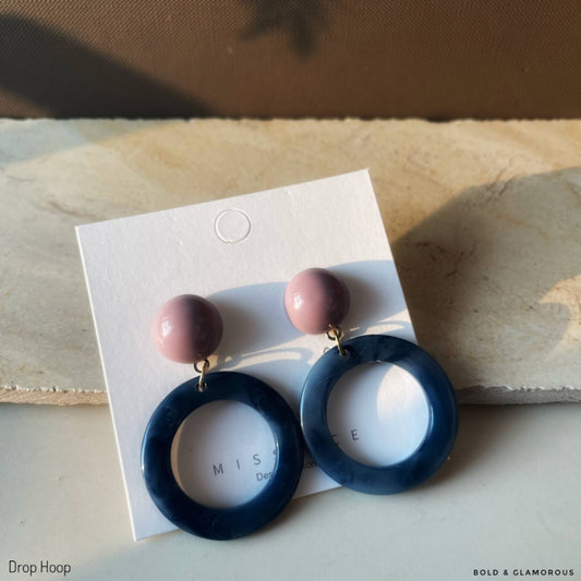 Something Blue Earring | SE025 | Drop Hoop
