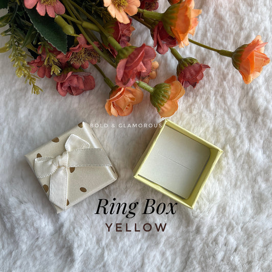 Square Bow Ring Box | Yellow