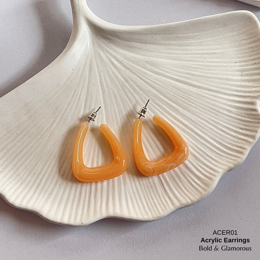 Acrylic Half Hoop Earring | ACER01 | Peach