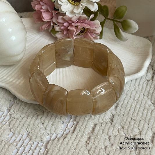 Acrylic Cuff Bracelet | ACB02 | Champagne