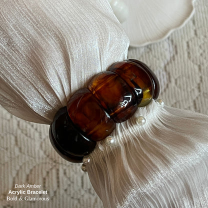 Acrylic Cuff Bracelet | ACB02 | Dark Amber