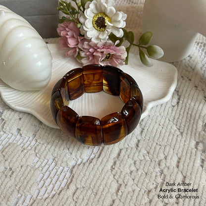 Acrylic Cuff Bracelet | ACB02 | Dark Amber