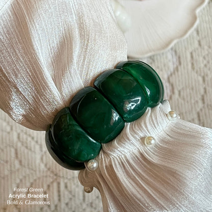 Acrylic Cuff Bracelet | ACB02 | Forest Green