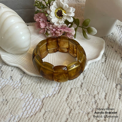 Acrylic Cuff Bracelet | ACB02 | Honey Brown