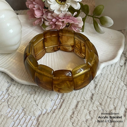 Acrylic Cuff Bracelet | ACB02 | Honey Brown