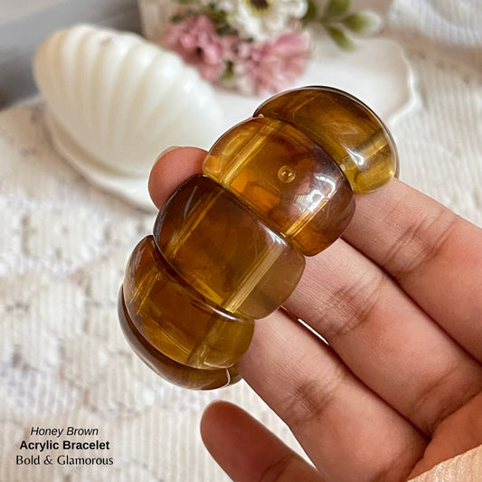 Acrylic Cuff Bracelet | ACB02 | Honey Brown