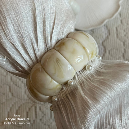 Acrylic Cuff Bracelet | ACB02 | Ivory