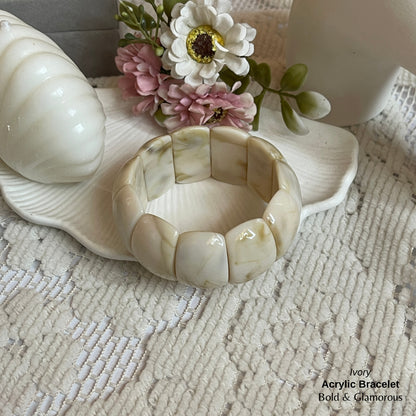 Acrylic Cuff Bracelet | ACB02 | Ivory