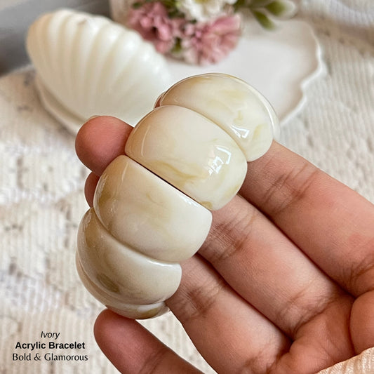 Acrylic Cuff Bracelet | ACB02 | Ivory