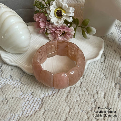 Acrylic Cuff Bracelet | ACB02 | Pale Beige