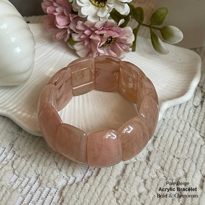Acrylic Cuff Bracelet | ACB02 | Pale Beige
