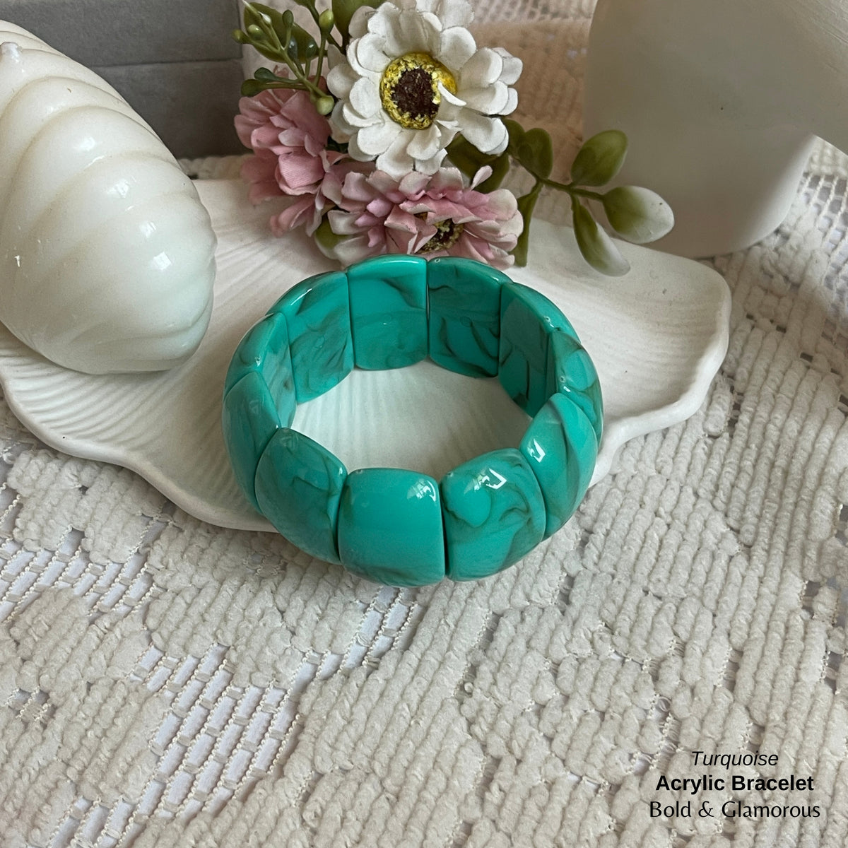 Acrylic Cuff Bracelet | ACB02 | Turquoise