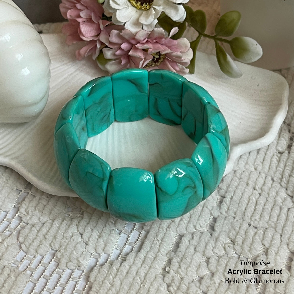 Acrylic Cuff Bracelet | ACB02 | Turquoise