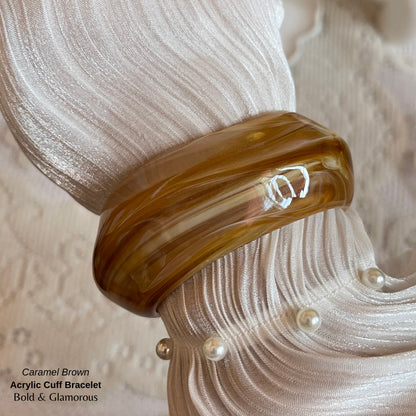 Acrylic Cuff Bracelet | ACB01 | Caramel Brown