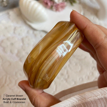 Acrylic Cuff Bracelet | ACB01 | Caramel Brown